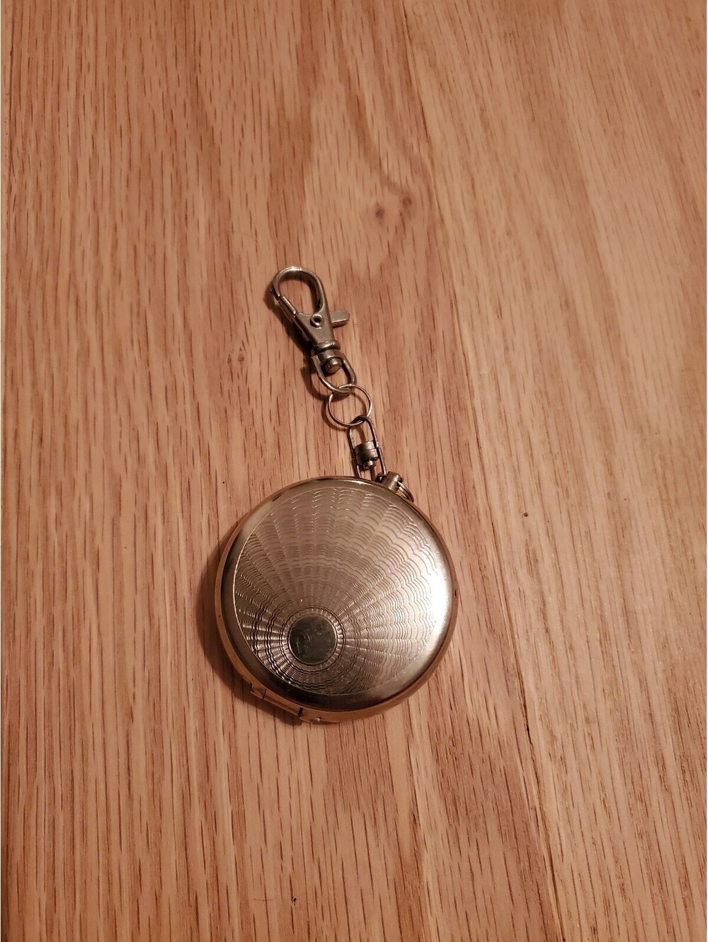 Vintage Silver Tone Round Keychain Ashtray